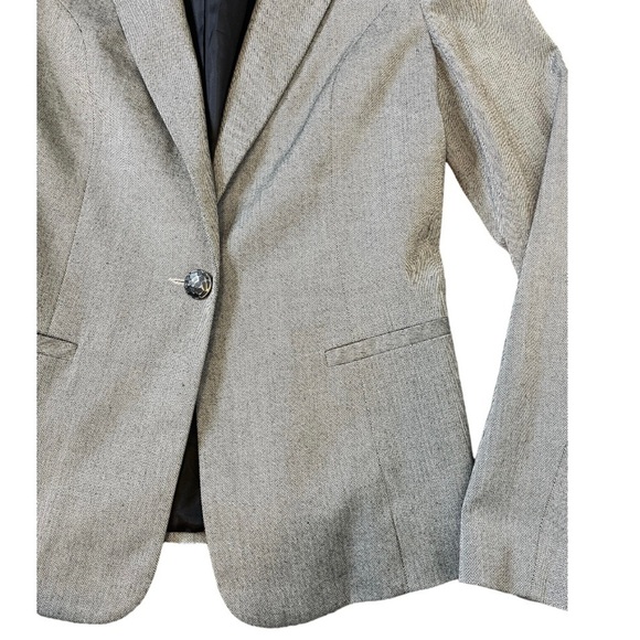 KENNETH COLE SELECT Herringbone/Chevron One  Button Front Blazer Grey Sz Medium - Picture 8 of 14